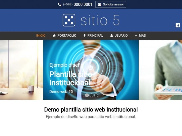 Template de diseño web para sitio institucional. - INSTITUCIONAL 5 . Diseño sitio web institucional